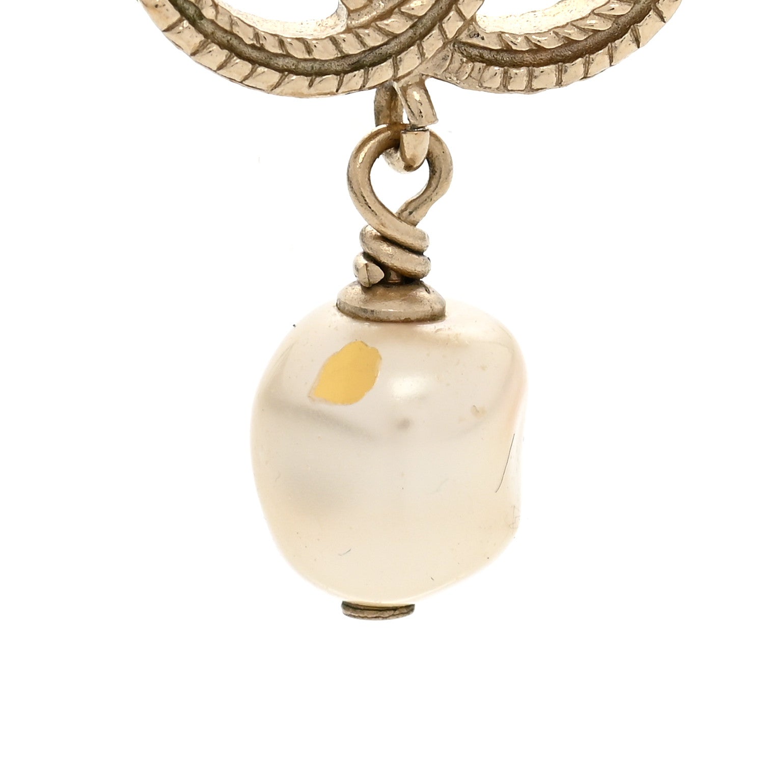 Chanel Crystal Twisted CC Drop Necklace Gold 5 of 6
