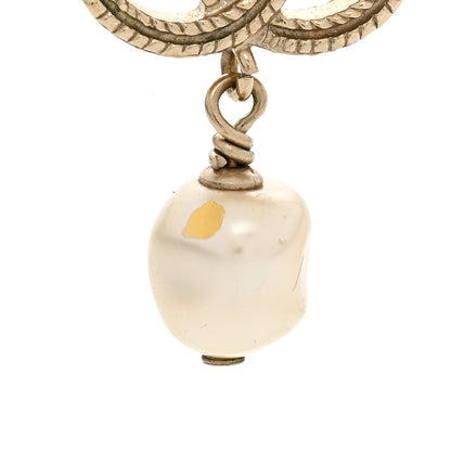 Chanel Crystal Twisted CC Drop Necklace Gold 5 of 6