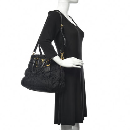 Prada Tessuto Nylon Gaufre Satchel Black 2 of 9