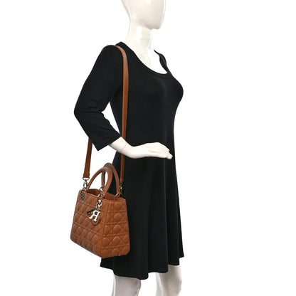 Christian Dior Lambskin Cannage Medium Lady Dior Amber 2 of 8