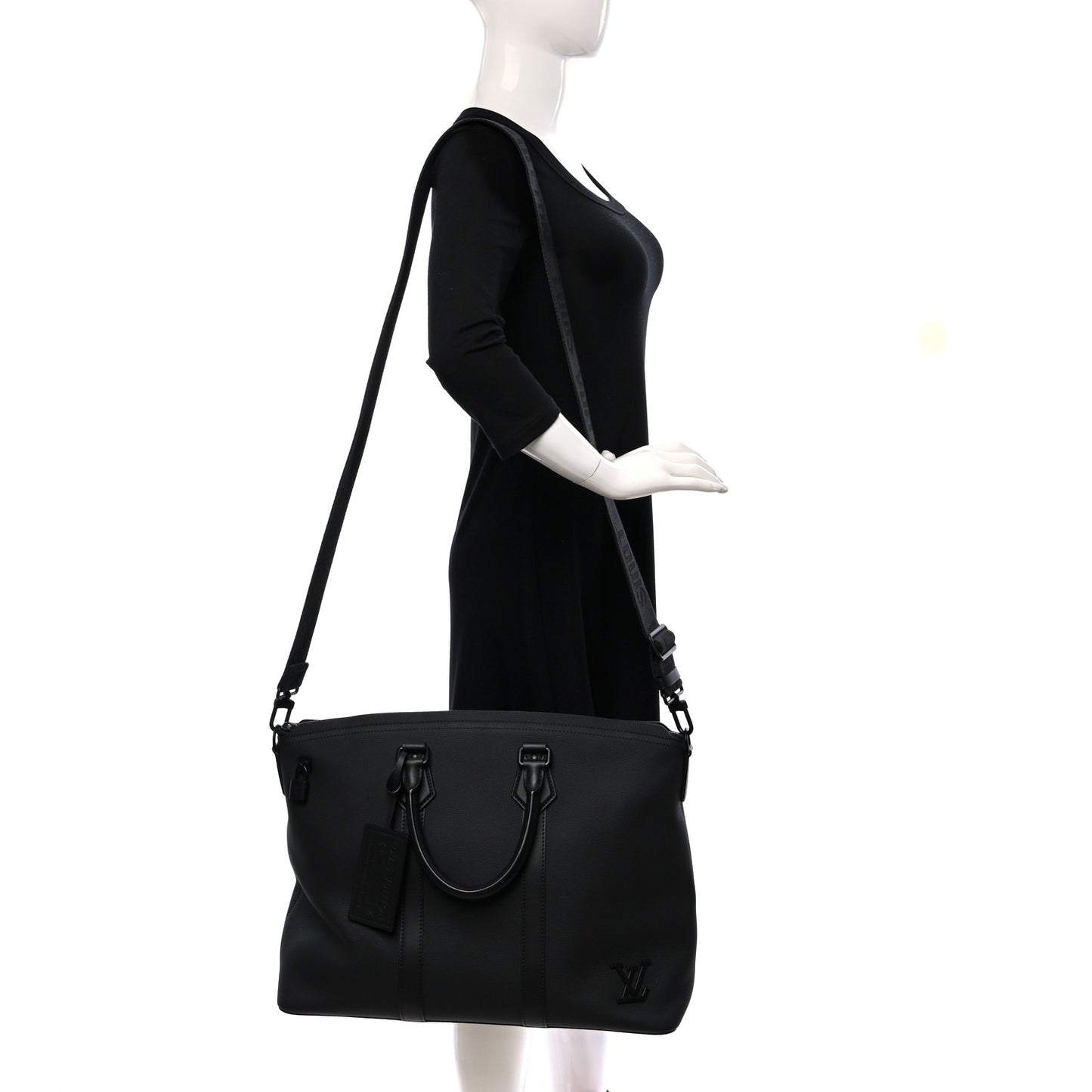 Calfskin Aerogram Lockit Tote Black