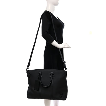 Louis Vuitton Calfskin Aerogram Lockit Tote Black 3 of 10