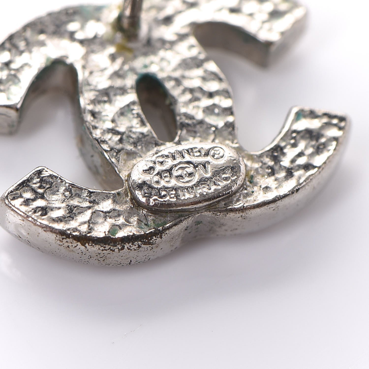 Chanel Crystal Mini Timeless CC Earrings Silver 4 of 5