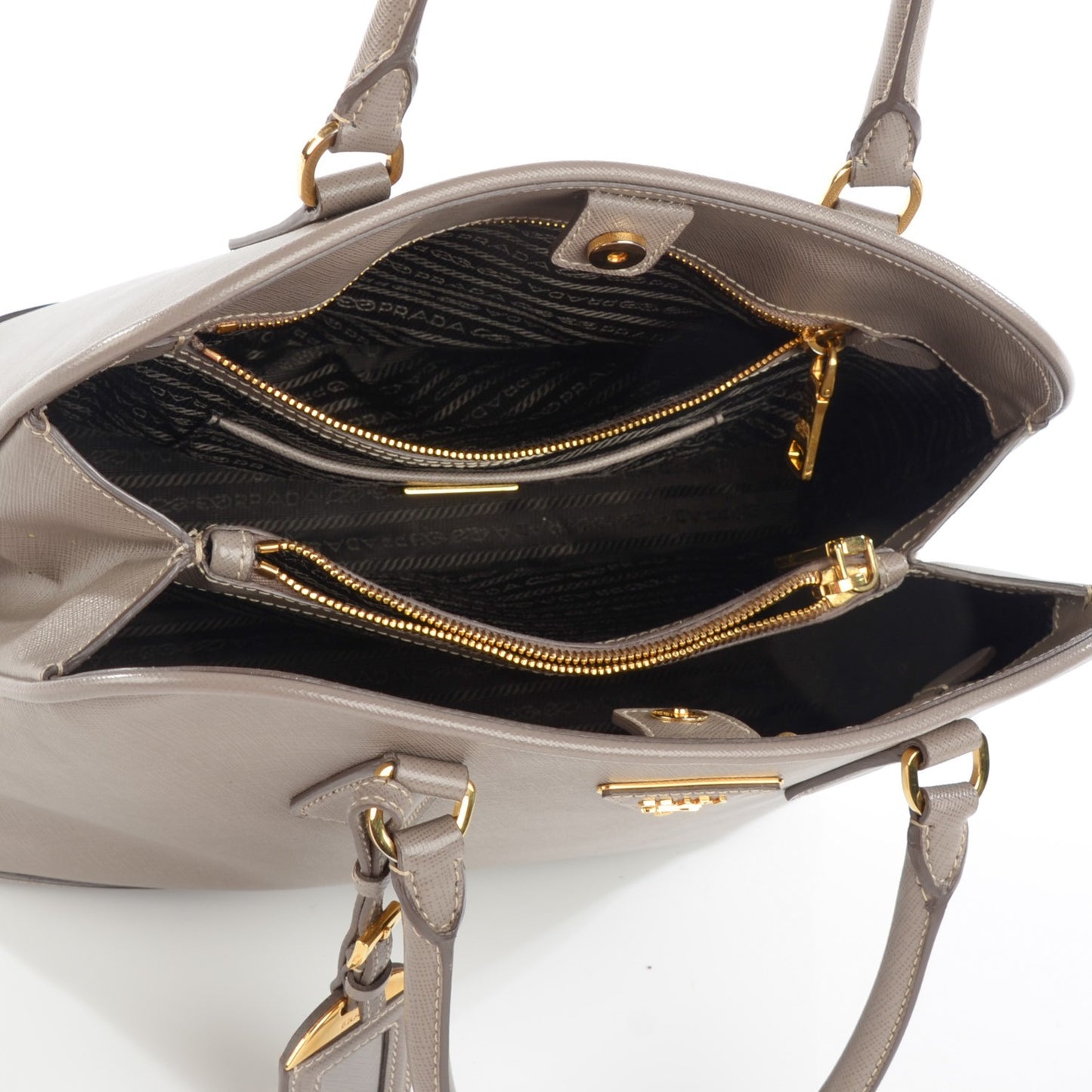 Saffiano Lux Open Promenade Tote Argilla