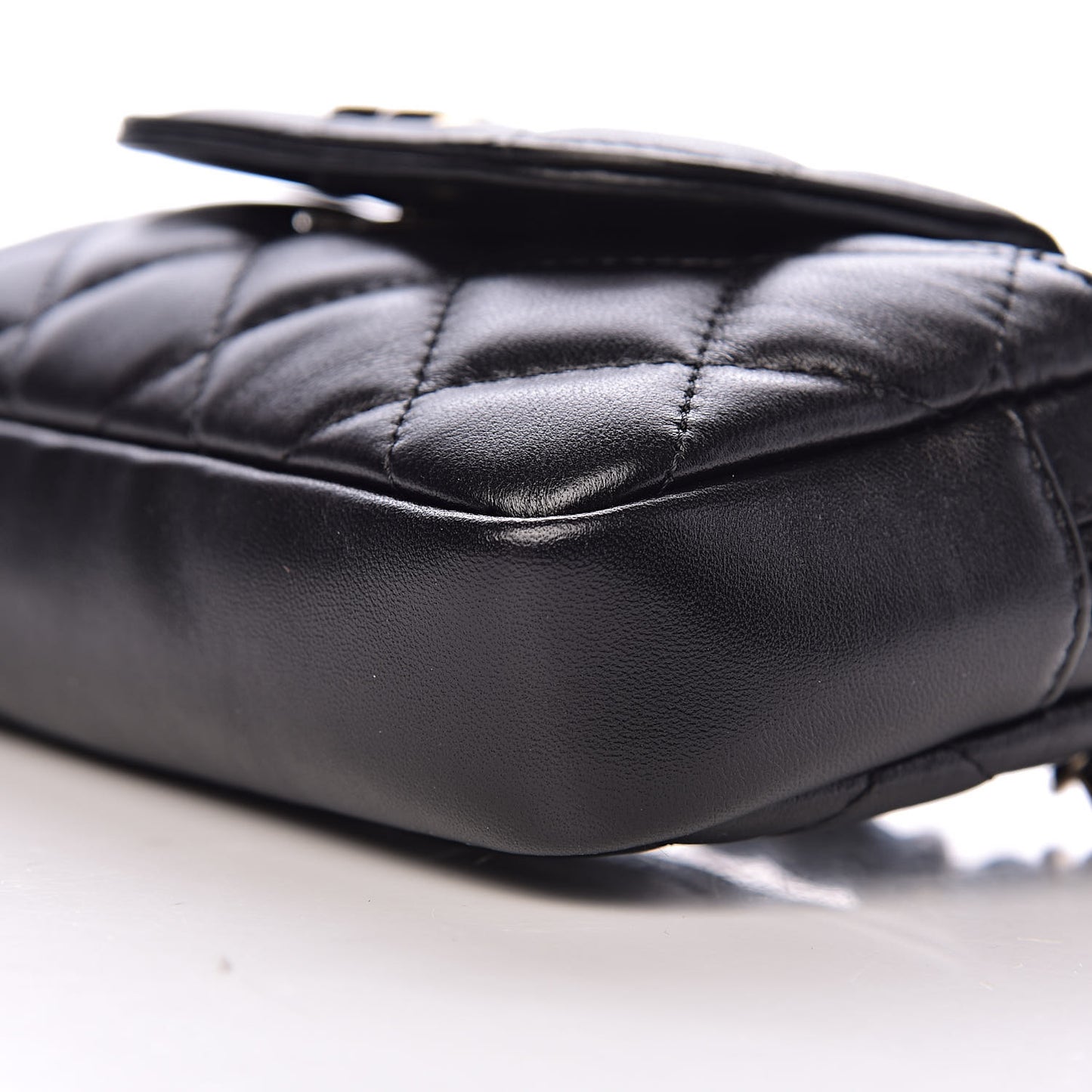 Lambskin Quilted Waist Bag Black