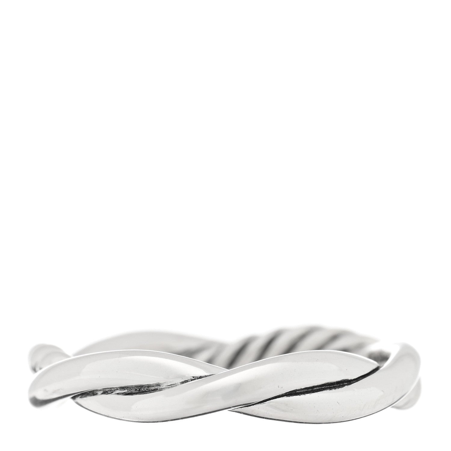 David Yurman Sterling Silver Diamond Petite Infinity Twist Ring 50 5.5 3 of 5