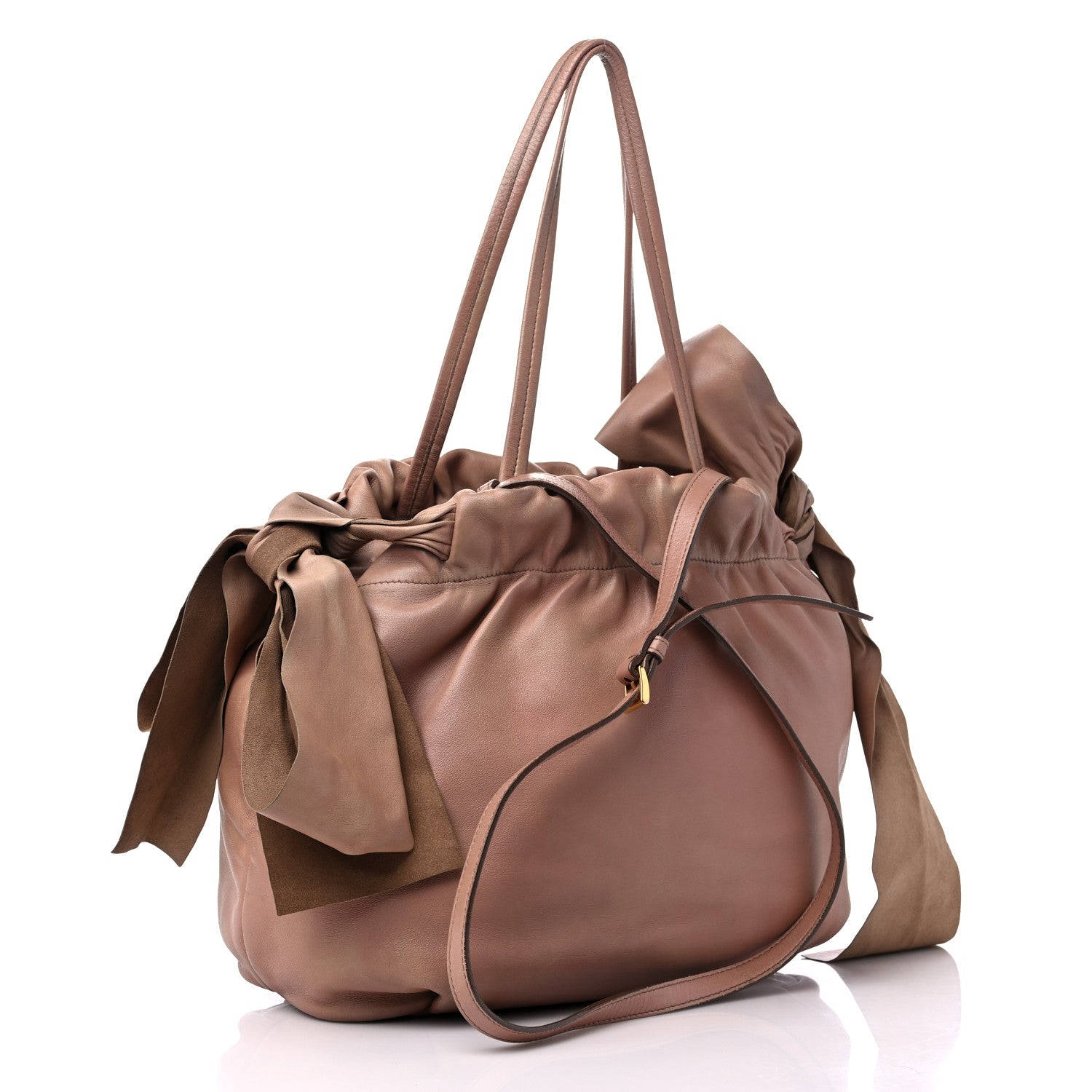 Prada Nappa Bow Tote Tortora 3 of 12