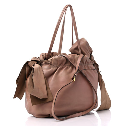 Prada Nappa Bow Tote Tortora 3 of 12