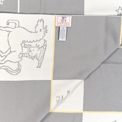 Hermes Wool Cashmere Cabriole Blanket Gris Perle 3 of 3