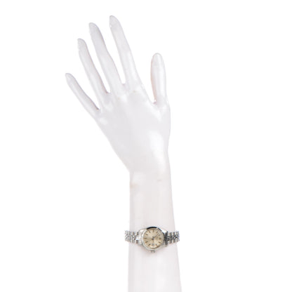 Rolex Stainless Steel 18K White Gold 26mm Oyster Perpetual Date Watch Silver 6917 2 of 5