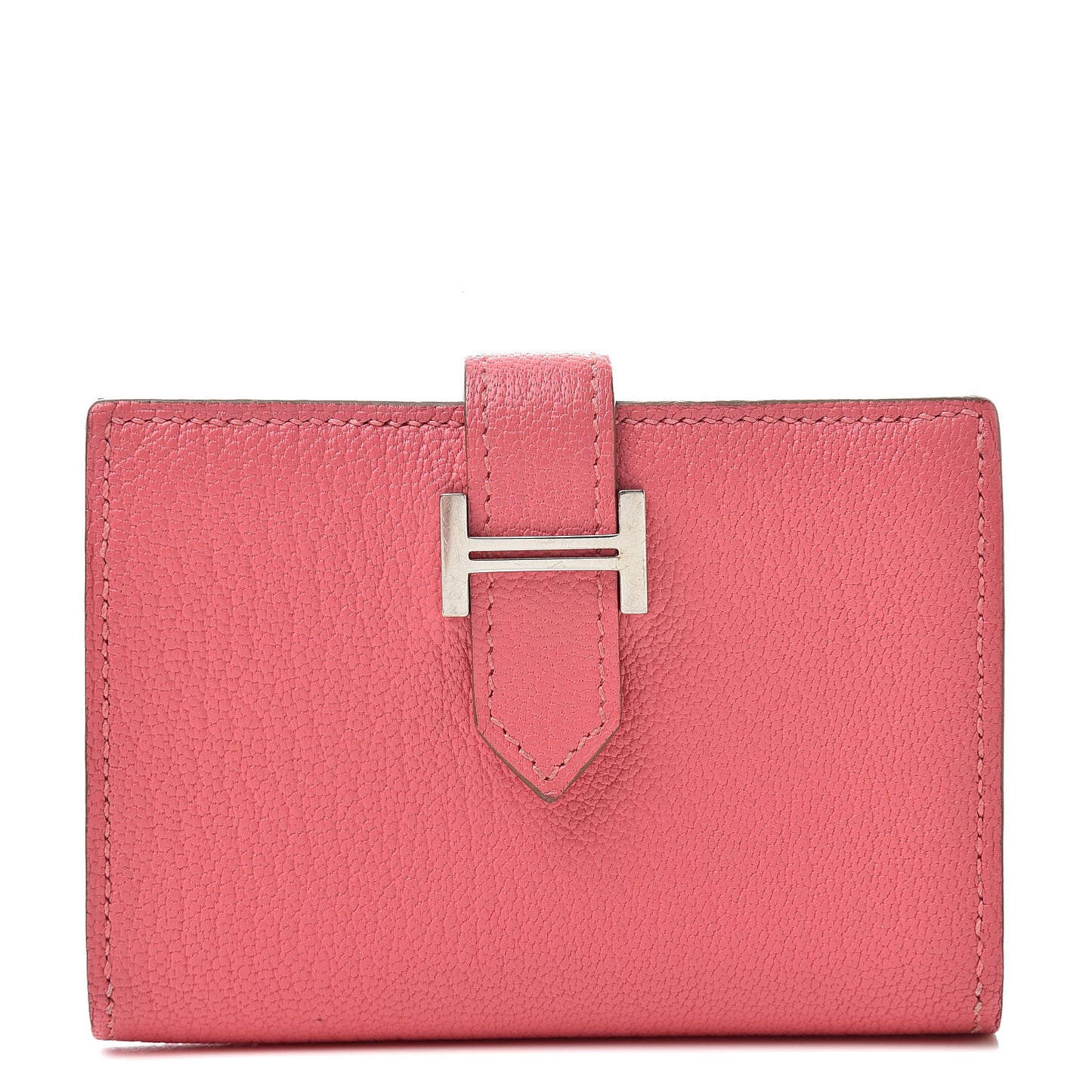 Chevre Mysore Bearn Card Holder Wallet Rose Lipstick