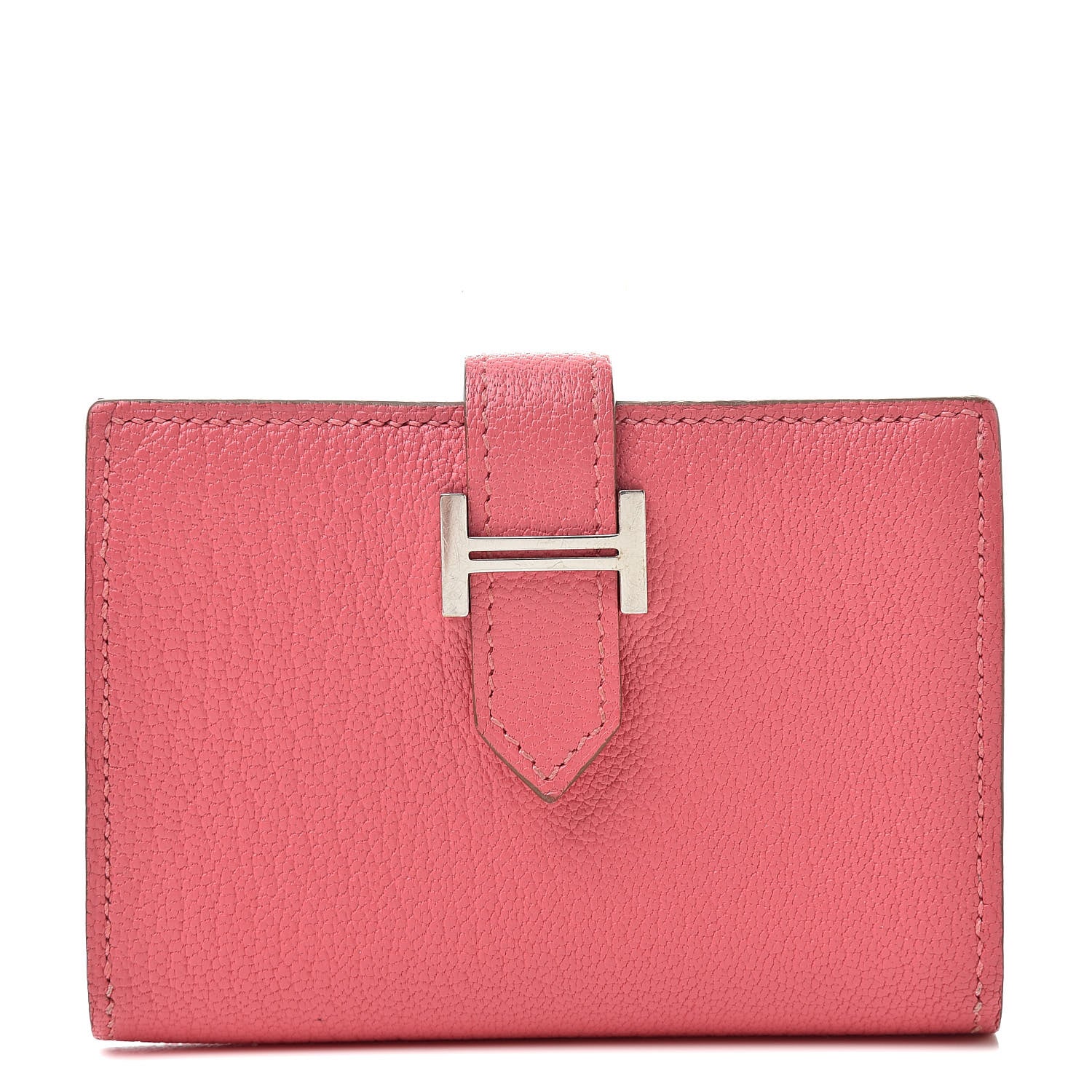 Hermes Chevre Mysore Bearn Card Holder Wallet Rose Lipstick 1 of 10