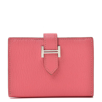 Hermes Chevre Mysore Bearn Card Holder Wallet Rose Lipstick 1 of 10