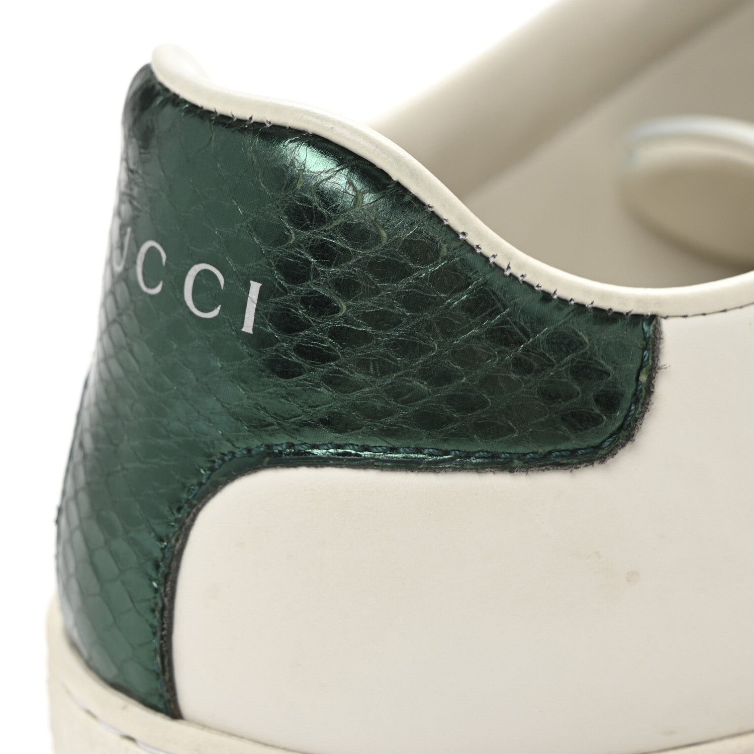 Gucci Calfskin Ayers Bee Embroidered Womens Ace Sneakers 36.5 White Green 11 of 11