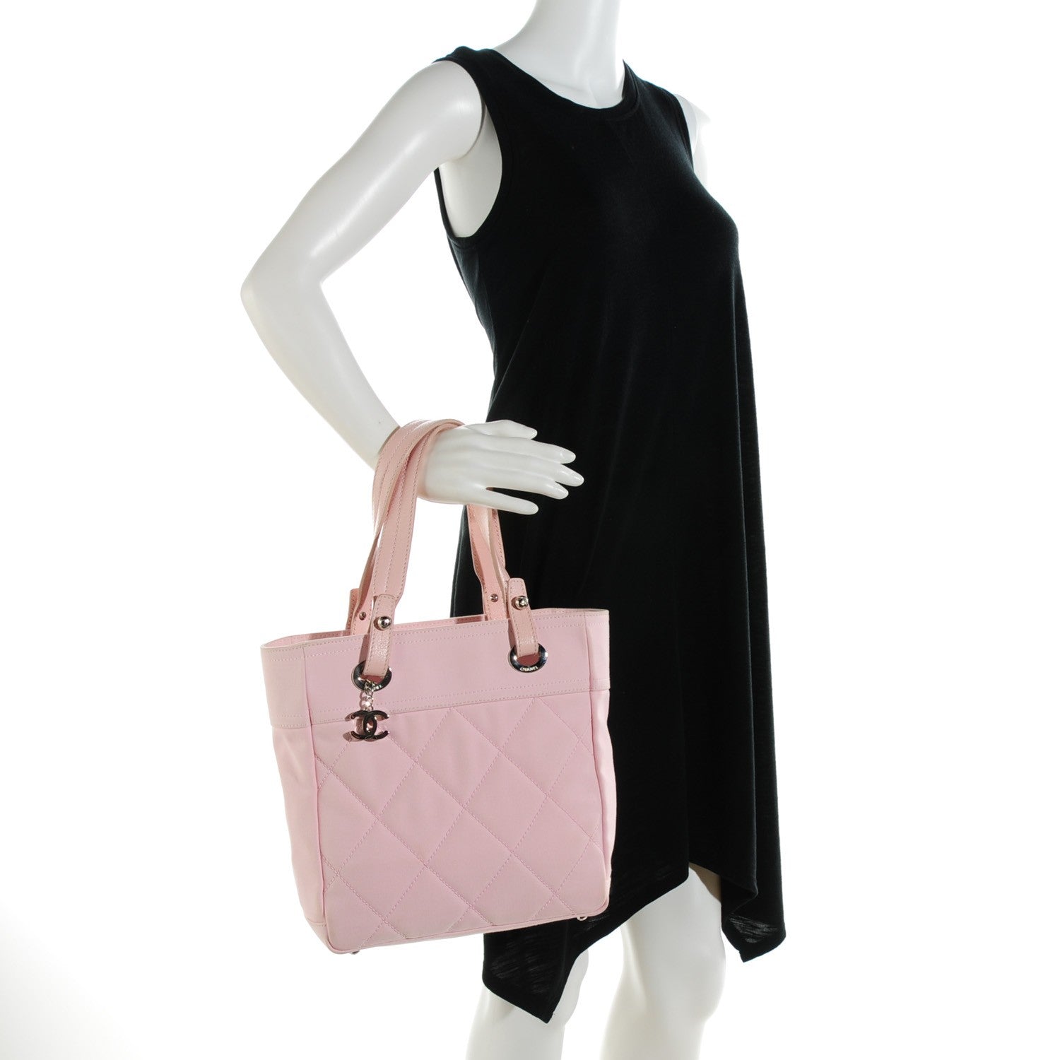 Chanel Canvas Paris Biarritz Small Tote Pink 2 of 8