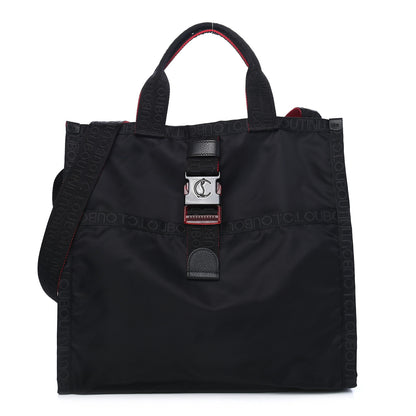 Christian Louboutin Nylon Calfskin Loubiclic Logo Tote Bag Black 1 of 8