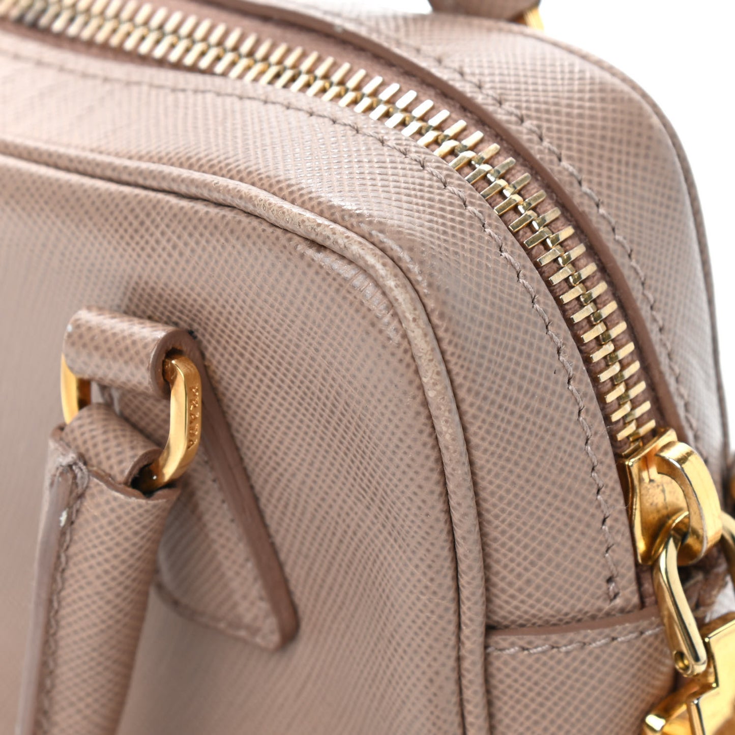 Saffiano Lux Mini Top Handle Crossbody Cammeo