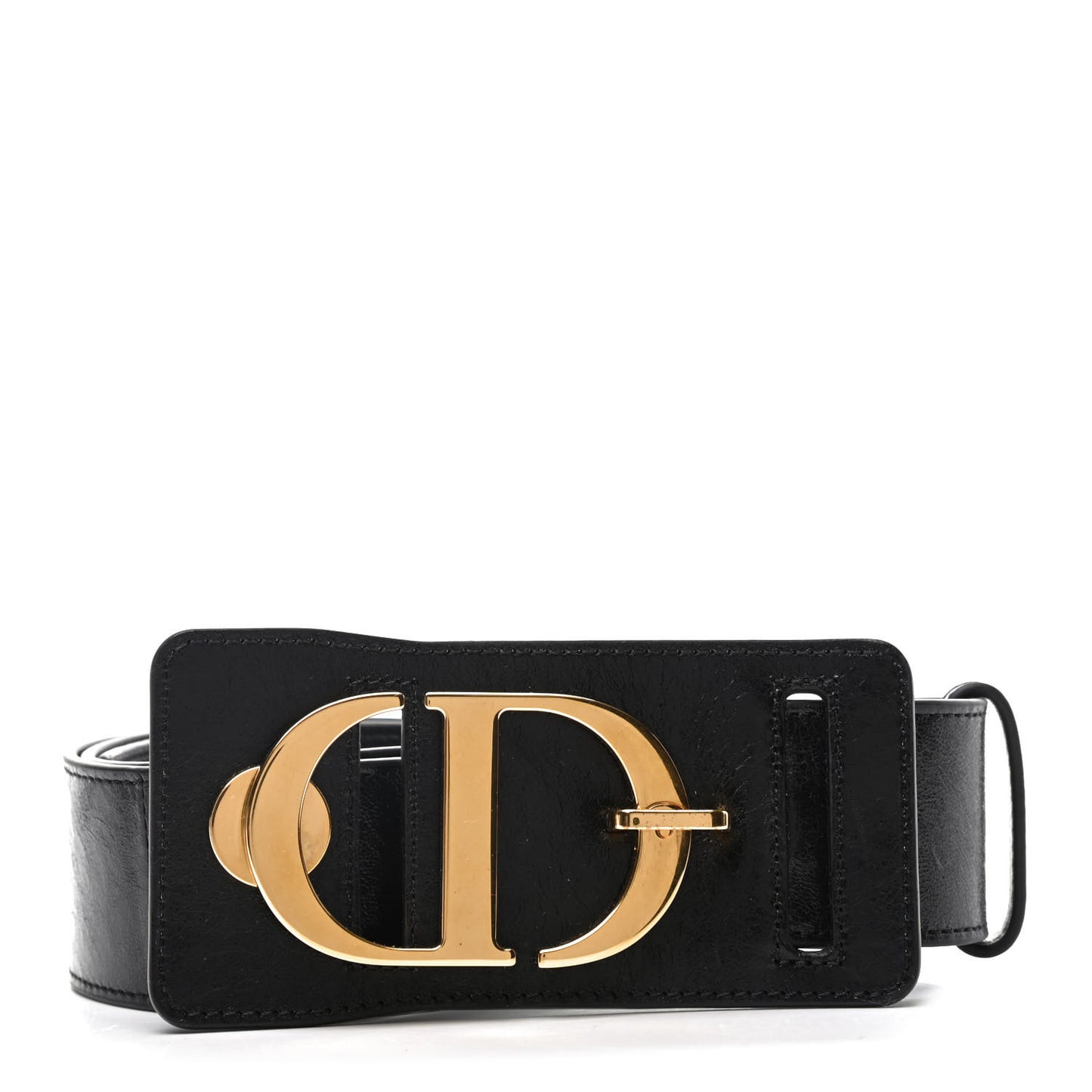 Crinkled Lambskin Large 30 Montaigne Belt 75 Black