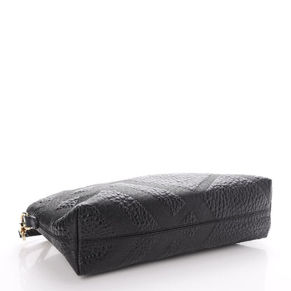 Burberry Signature Grain Calfskin Check Embossed Small Chichester Crossbody Clutch Bag Black 4 of 8