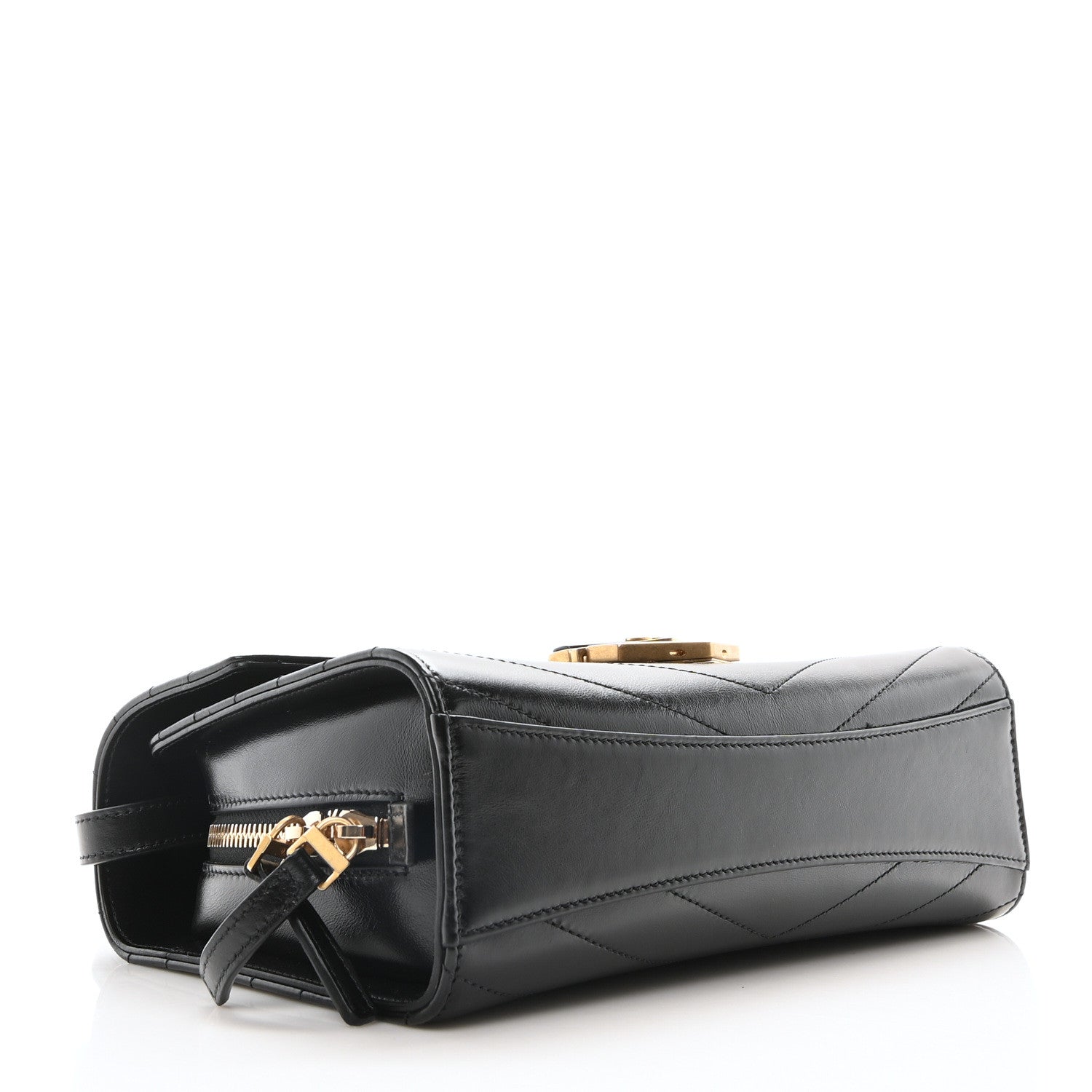 Chanel Calfskin Chevron Quilted Medal Flap Black 4 of 10