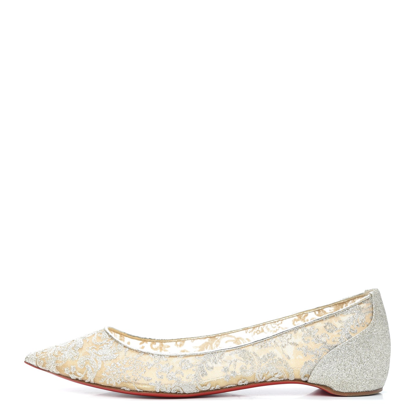 Kid Rete Lace Follies Ballerina Flat 39.5 Platine