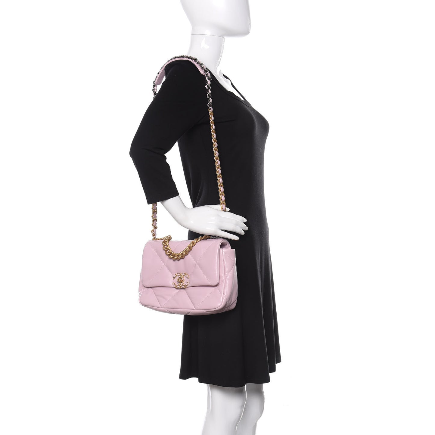 Lambskin Quilted Medium 19 Flap Light Pink