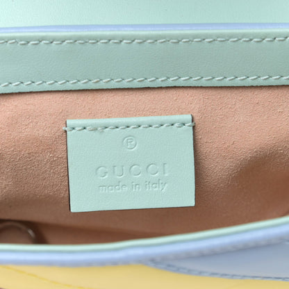 Gucci Calfskin Matelasse Diagonal Super Mini GG Marmont Shoulder Bag Multicolor Pastel 6 of 9