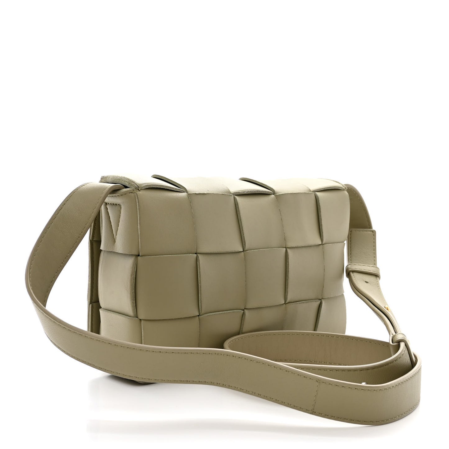 Lambskin Maxi Intrecciato Cassette Crossbody Bag Travertine