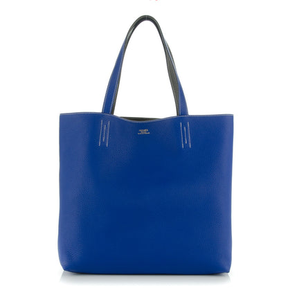 Hermes Taurillon Clemence Double Sens 45 Reversible Tote Bleu Electrique Graphite 1 of 6