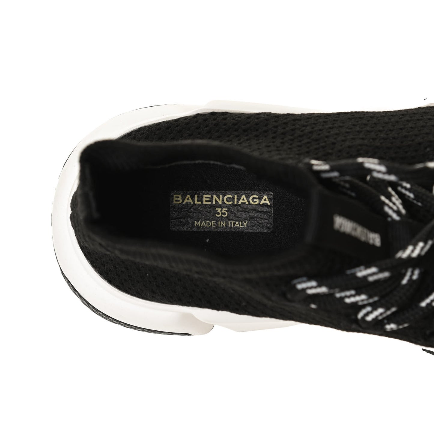 Knit Womens Speed Lace Up Sneakers 35 Black