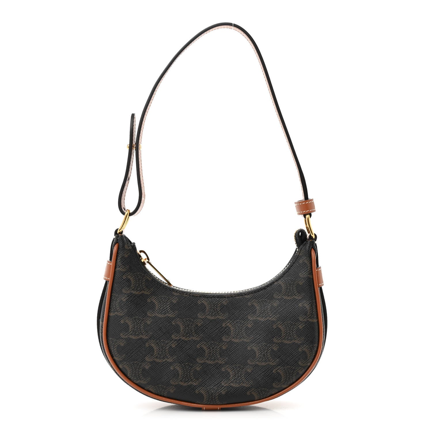 Celine Canvas Calfskin Mini Ava Triomphe Shoulder Bag Tan 1 of 9