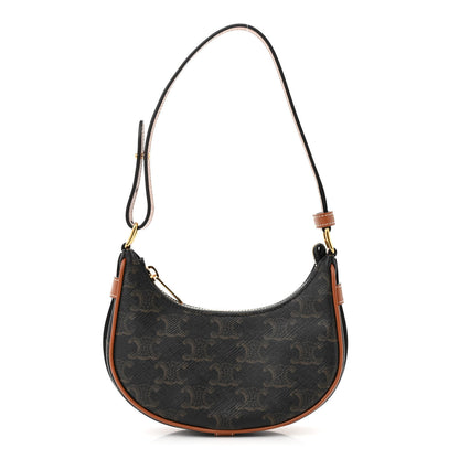 Celine Canvas Calfskin Mini Ava Triomphe Shoulder Bag Tan 1 of 9