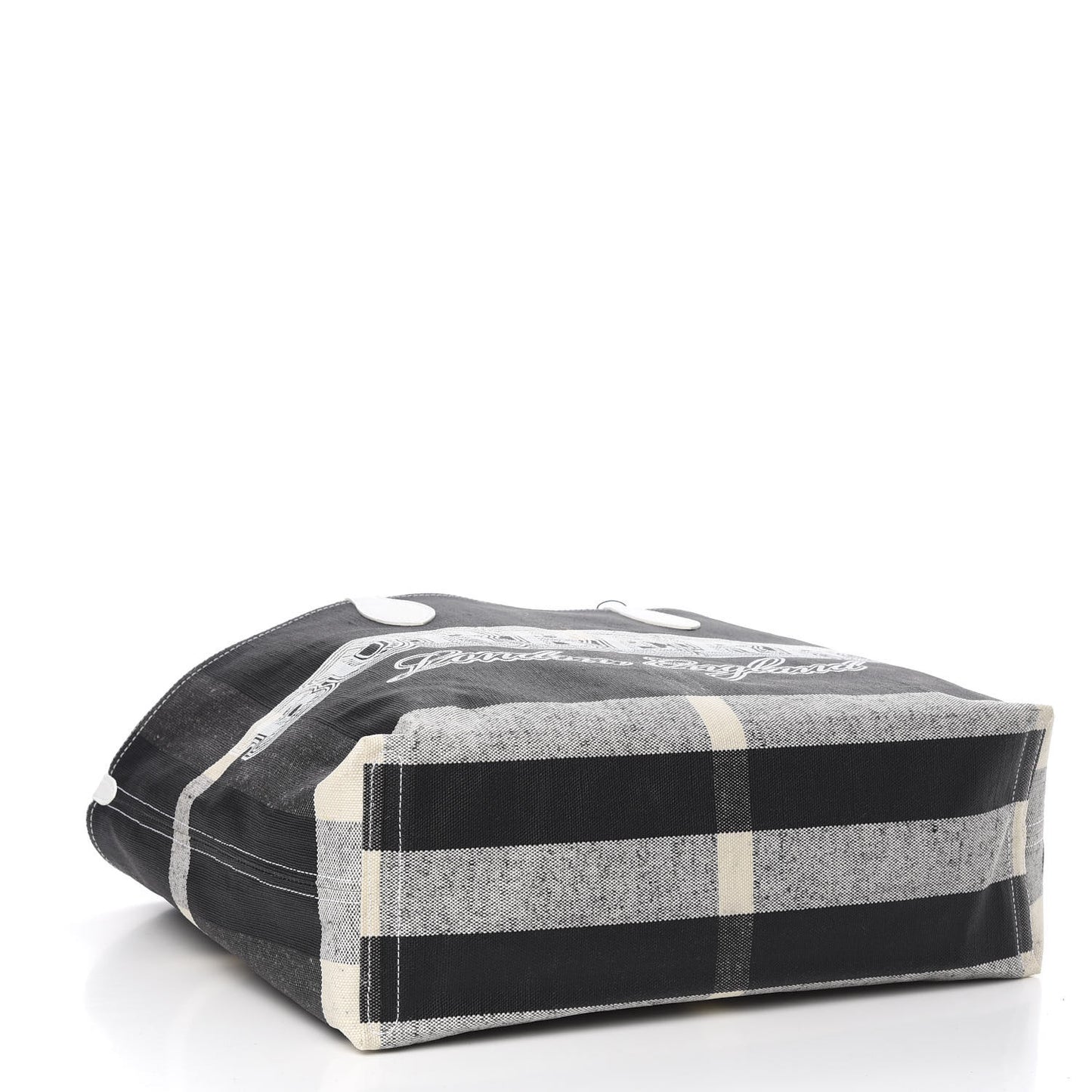 Coated Canvas Mega Check Medium Doodle Tote Black White