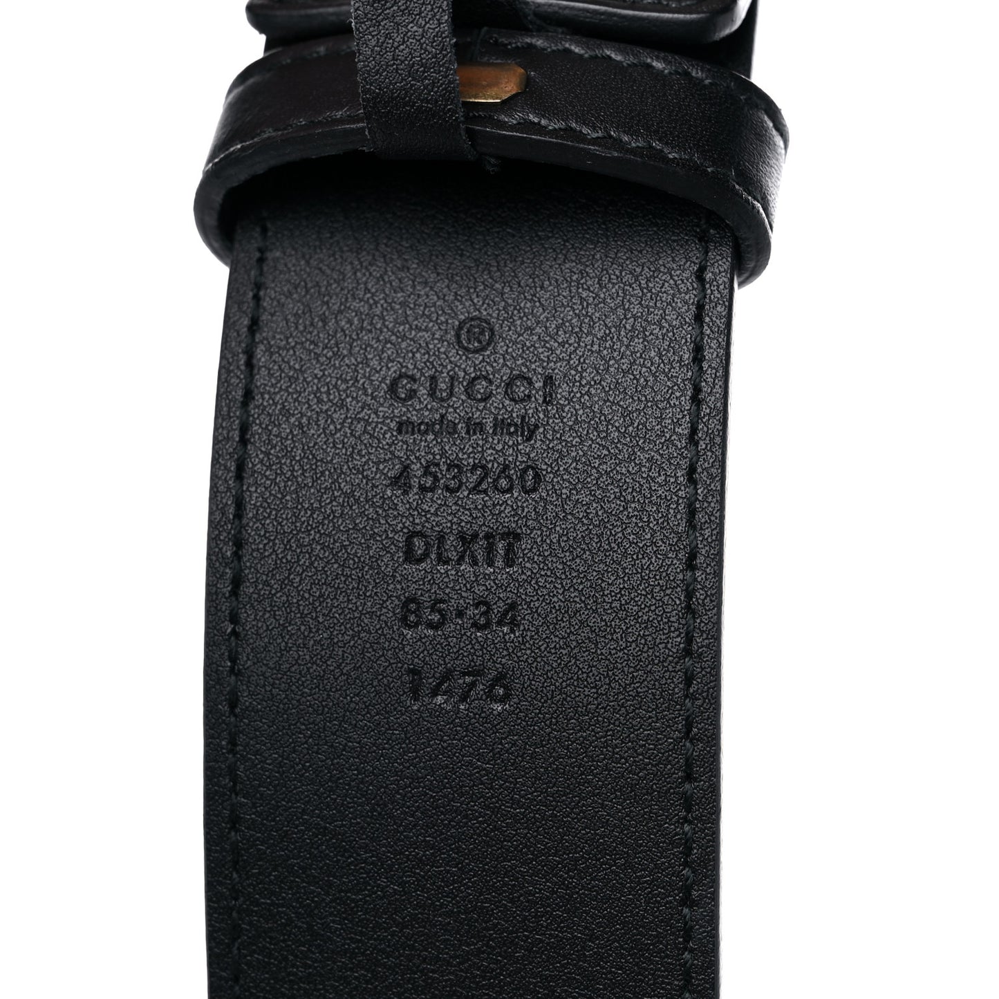 Moon Calfskin Pearl Double G 40mm Belt 85 34 Black Cream