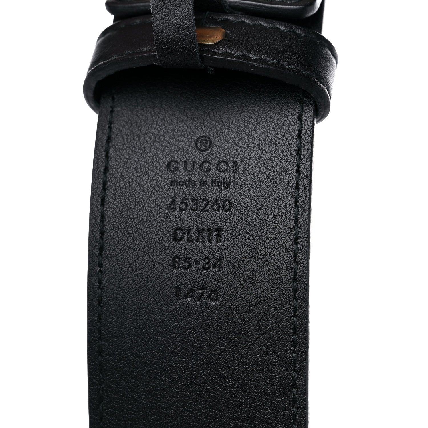 Gucci Moon Calfskin Pearl Double G 40mm Belt 85 34 Black Cream 3 of 4
