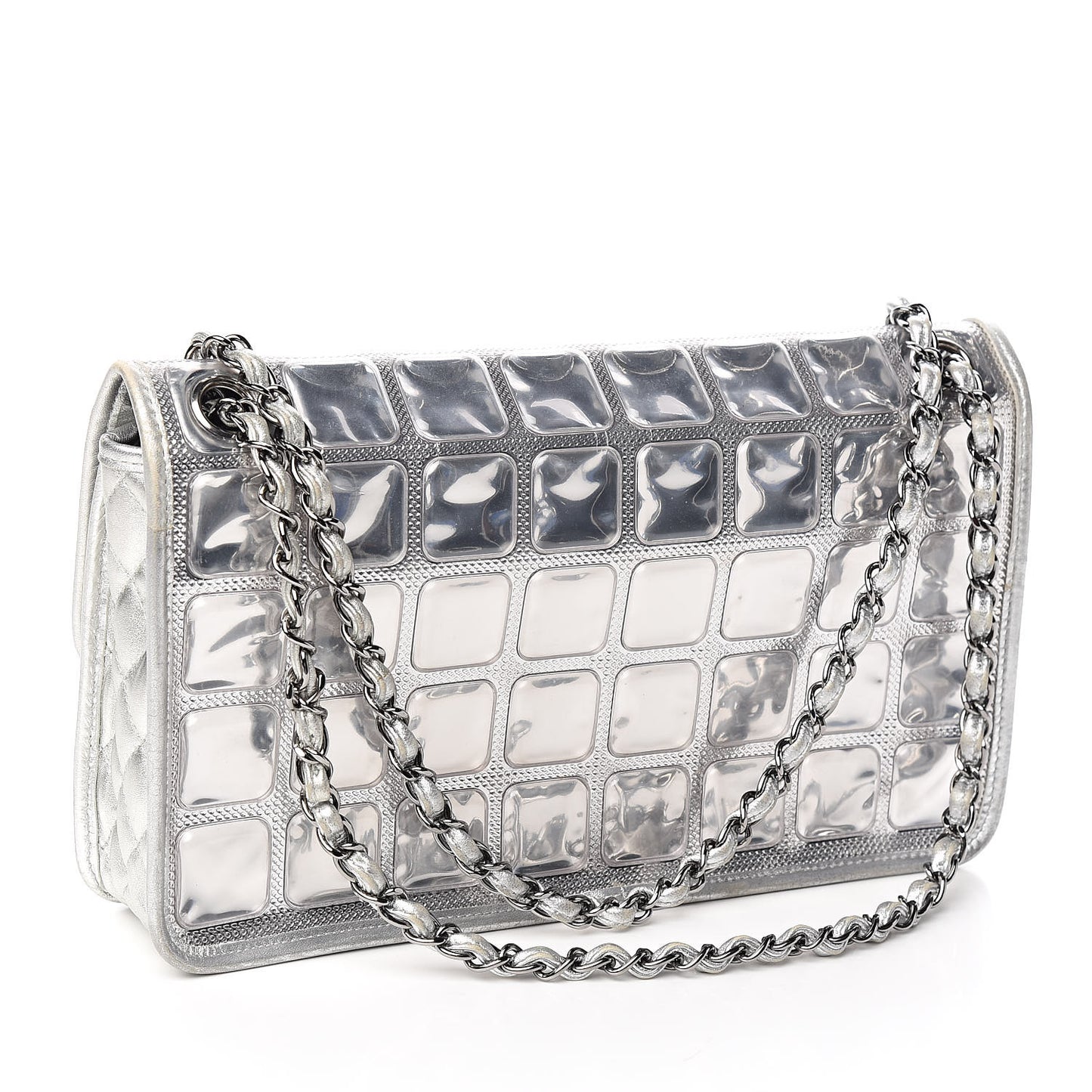 Vinyl Large Ice Cube Flap Silver