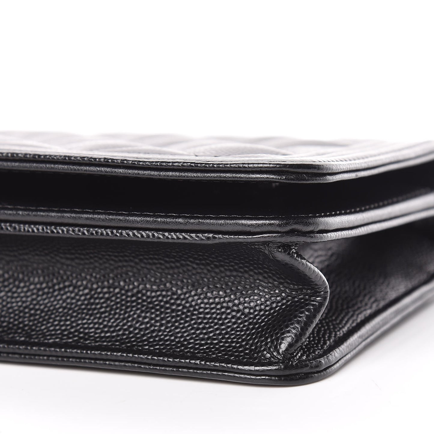 Caviar Quilted Boy Wallet On Chain WOC Black