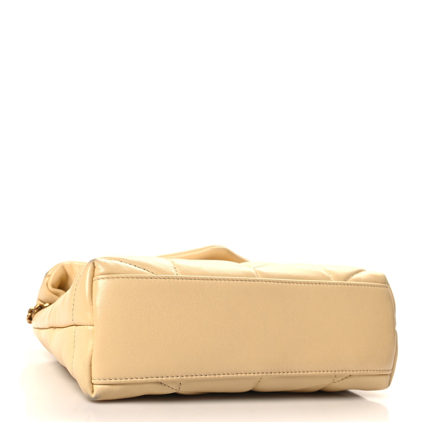 Lambskin Quilted Toy Loulou Puffer Monogram Chain Satchel Jaune Pale