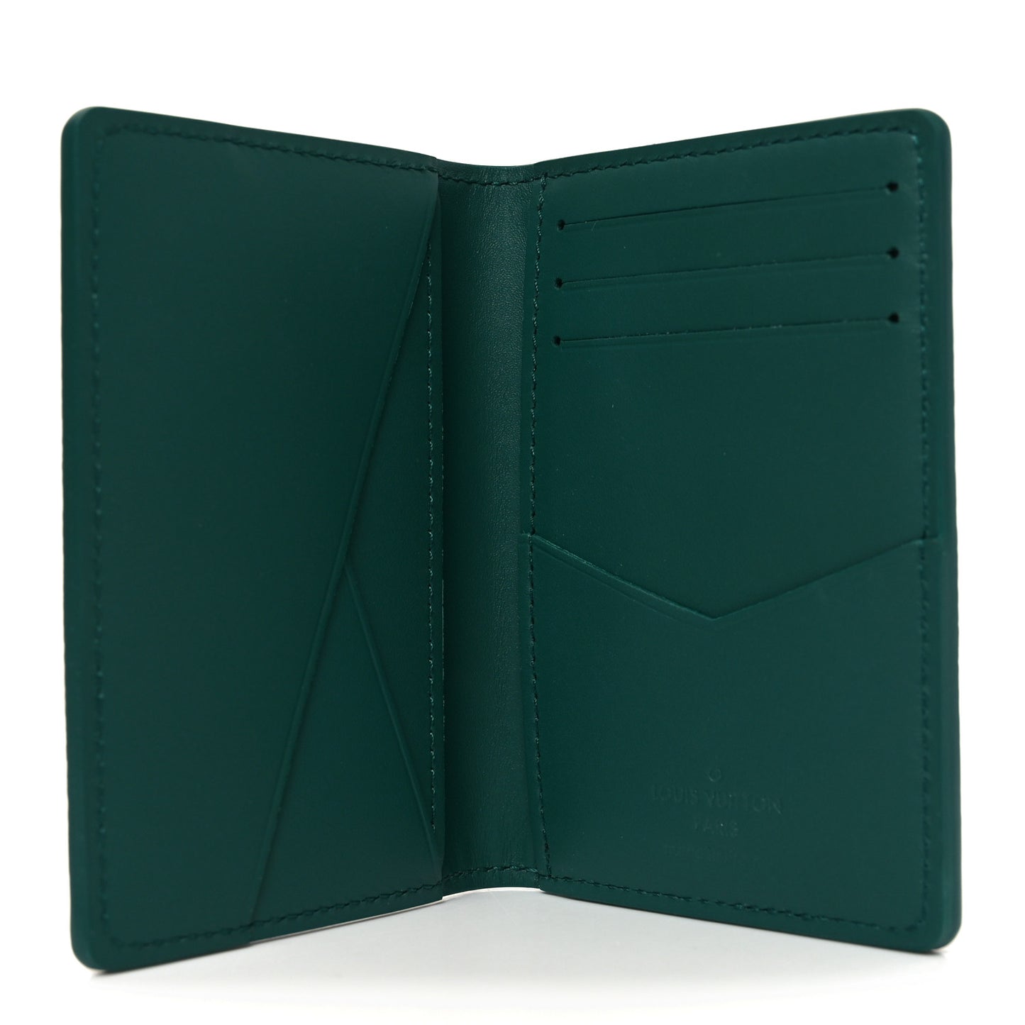Grained Calfskin Aerogram Pocket Organizer Forest Green
