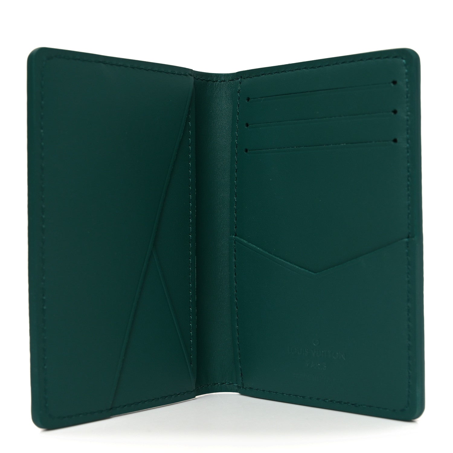 Louis Vuitton Grained Calfskin Aerogram Pocket Organizer Forest Green 5 of 7