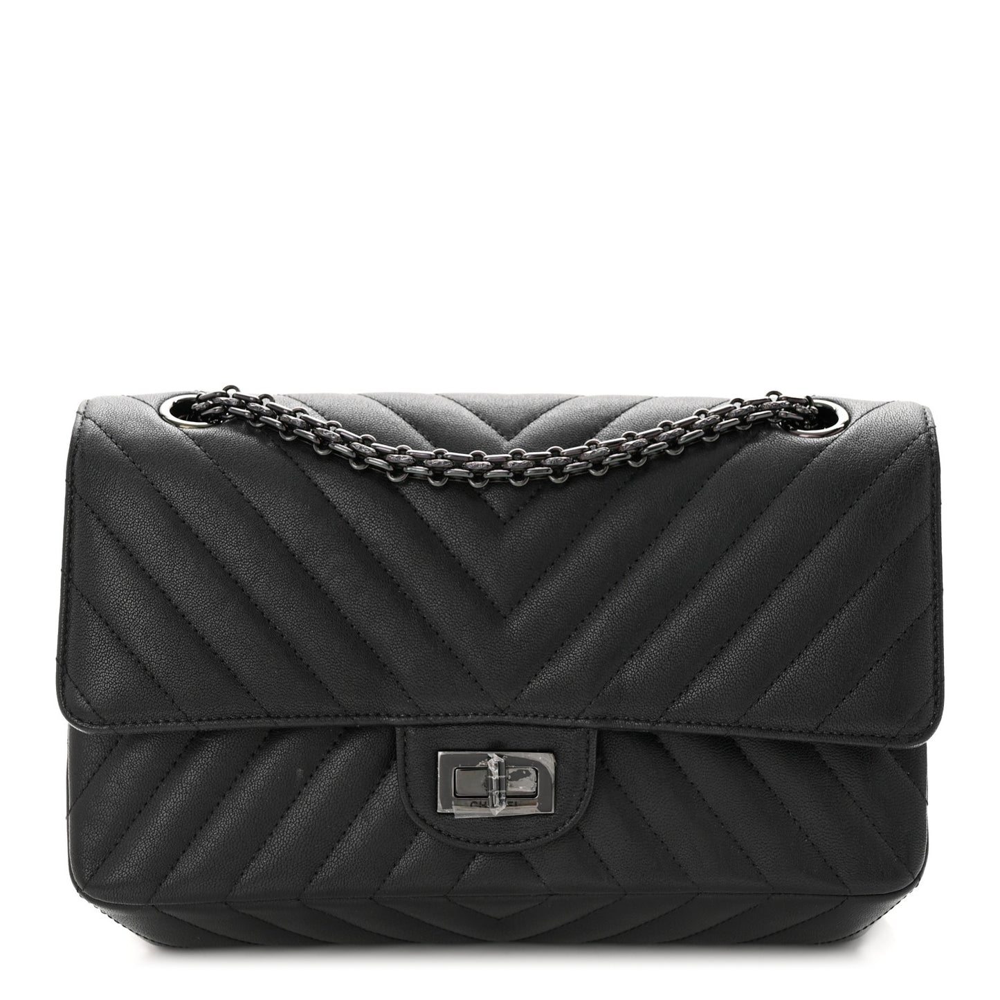 Sheepskin Chevron Quilted 2.55 Reissue 225 Double Flap So Black
