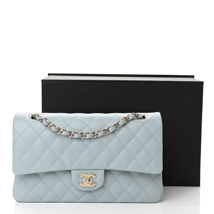 Chanel Caviar Quilted Medium Double Flap Light Blue 10 of 10