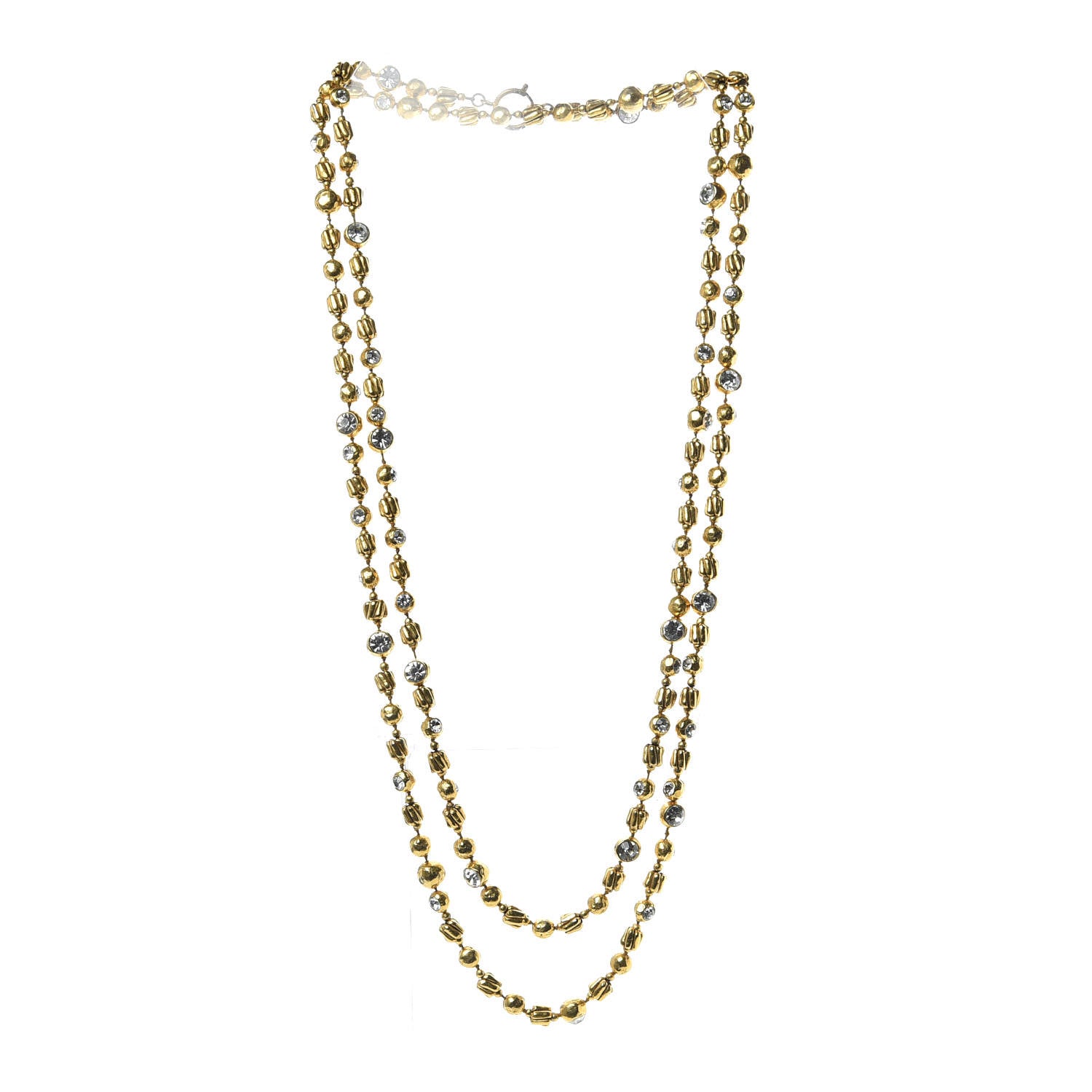 Chanel Crystal Necklace Gold 3 of 6