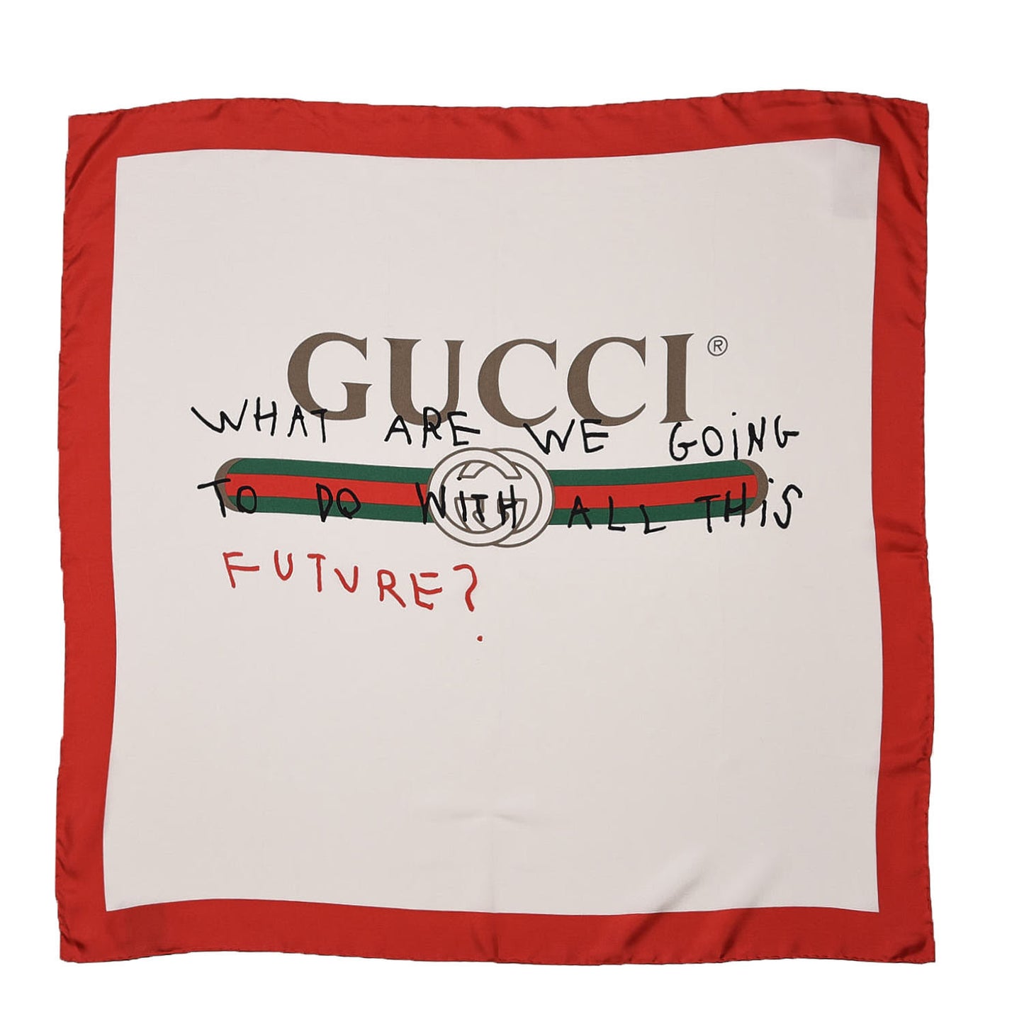 Silk Coco Capitán Logo Square Scarf White