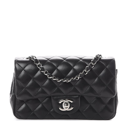 Chanel Lambskin Quilted Mini Rectangular Flap Black 1 of 8