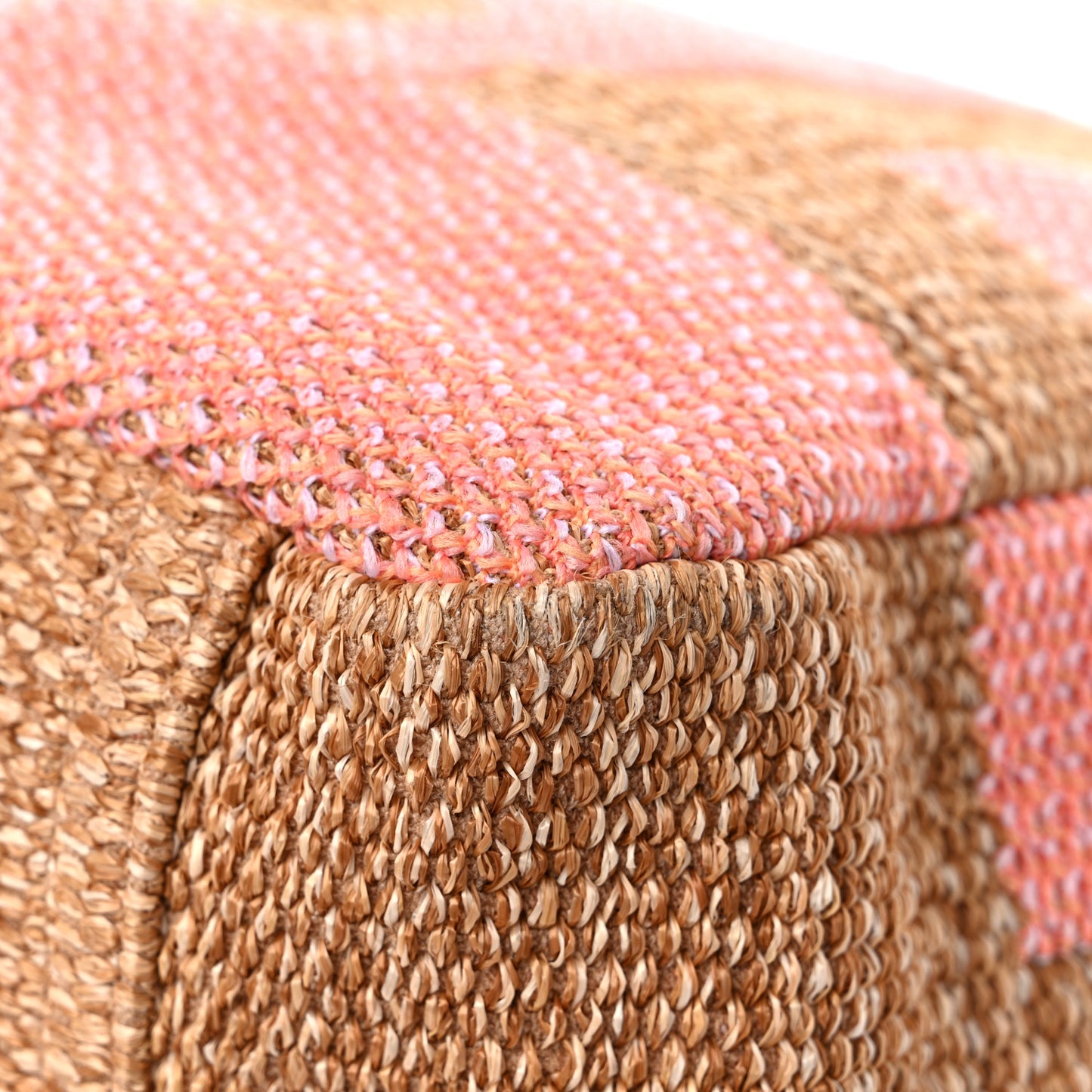Mixed Fibers Large Shopping Bag Pink Beige