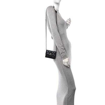 Chanel Lambskin Quilted My Chanel Lady Card Holder On Chain Black 2 of 13