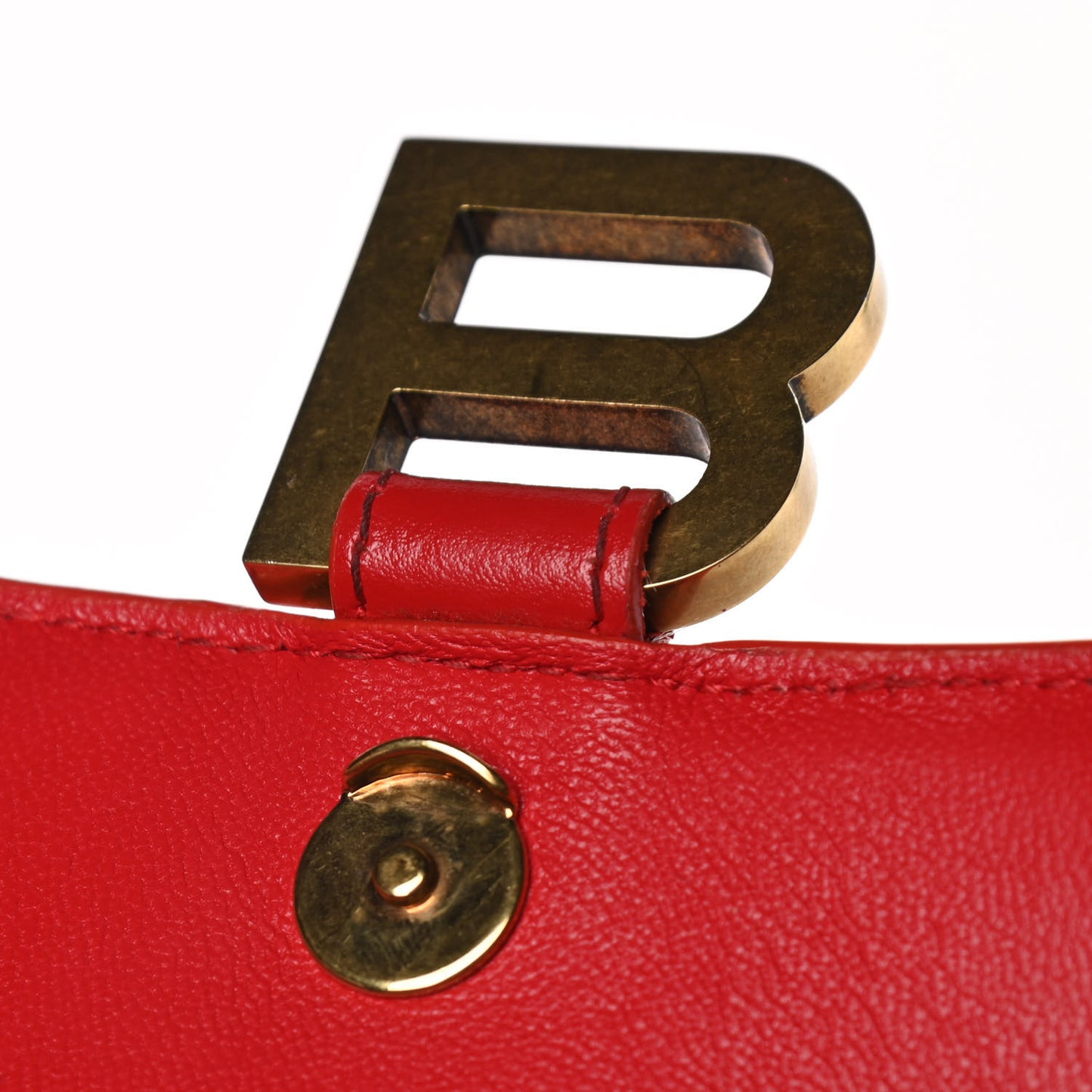 Shiny Box Calfskin Hourglass Top Handle Bag XS Bright Red