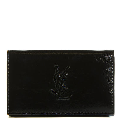 Saint Laurent Textured Patent Belle de Jour Chain Clutch Black 1 of 6