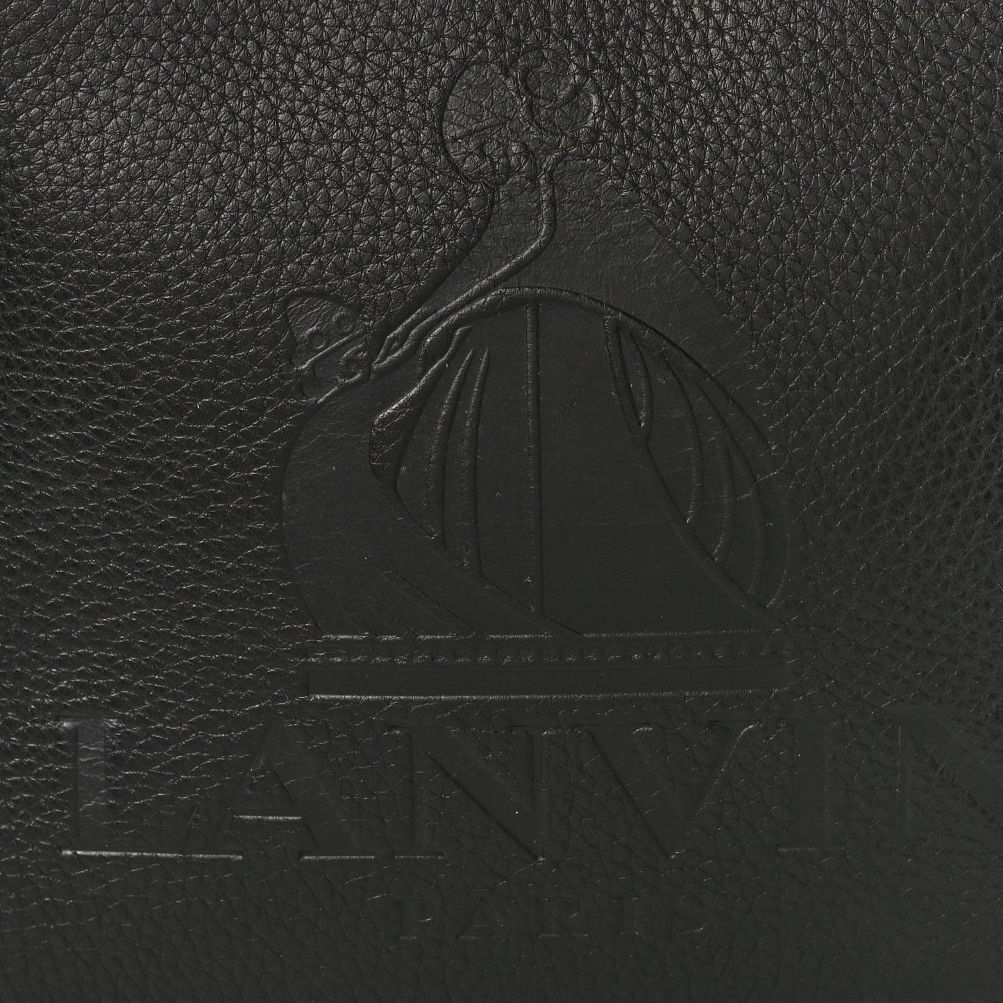 Calfskin Logo Embossed Camera Bag Black